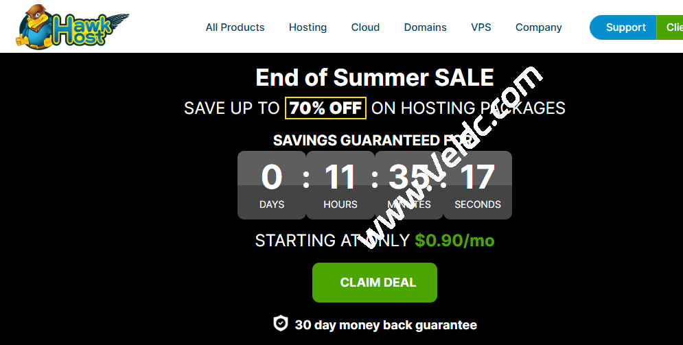 HawkHost：香港机房产品特别促销，香港虚拟主机2.5折起，VPS云服务器8折月付$4起-SSHCE测评