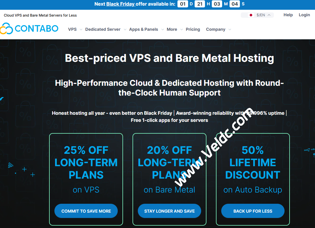 Contabo:#黑五狂欢#,VPS立减25%/独立服务器年付立减 20%,可选日本/新加坡/美国/德国/英国/澳大利亚等9个机房-SSHCE测评