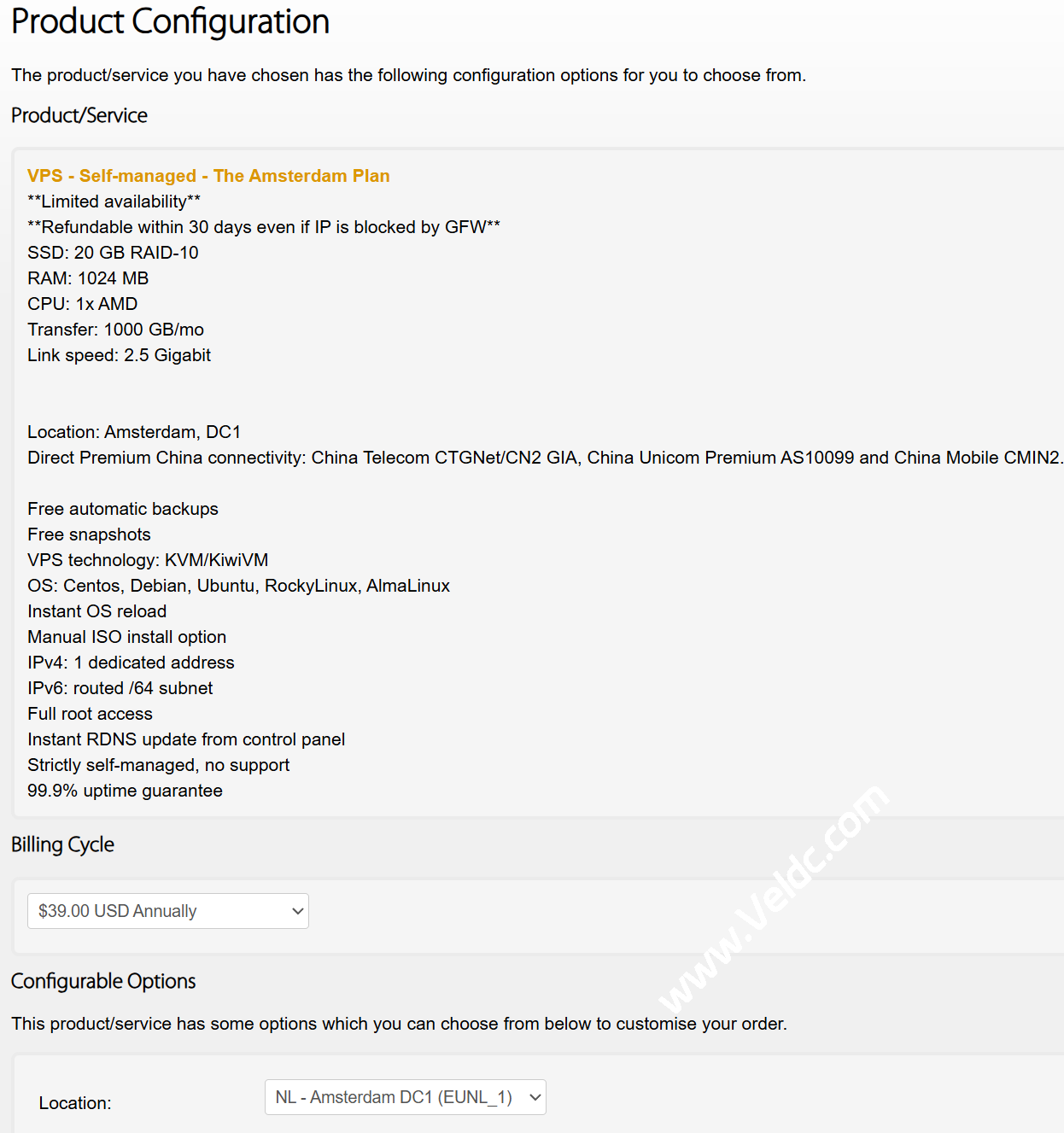 搬瓦工The Amsterdam Plan VPS限量套餐显示可购买，但需邀请码-SSHCE测评