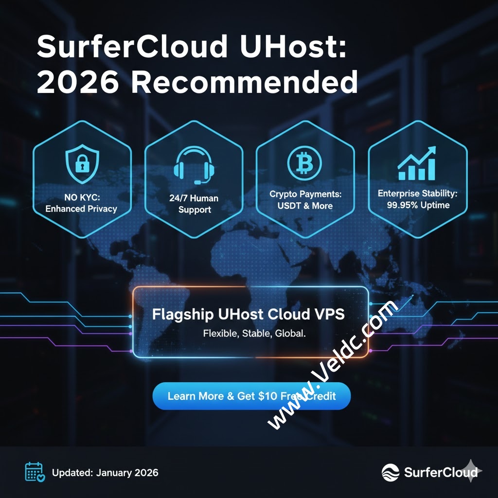 SurferCloud：UHost 弹性云服务器打造全球顶尖“隐私级”云体验，无需 KYC 验证/虚拟币支付-SSHCE测评