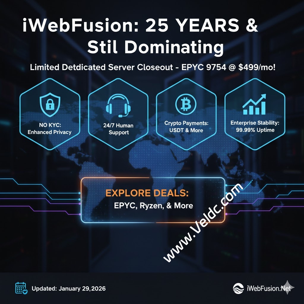 25年老牌实力商家iWebFusion 独服大促，顶级 EPYC 128核服务器低至 $499-SSHCE测评