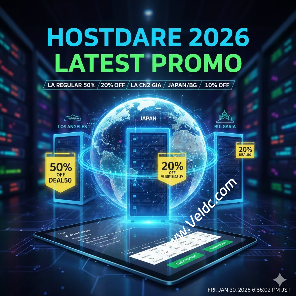 HostDare 2026年最新促销：洛杉矶/日本/保加利亚 VPS 低至5折，年付$12.99起-SSHCE测评